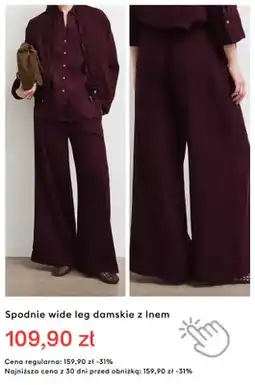 Medicine Spodnie wide leg damskie z lnem oferta