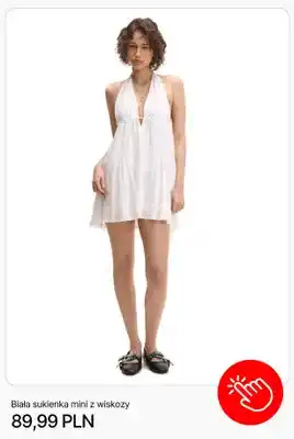 Sukienka damska biała mini z wiskozy Cropp