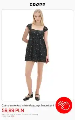 Cropp Sukienka damska czarna Cropp z minimalistycznymi nadrukami oferta