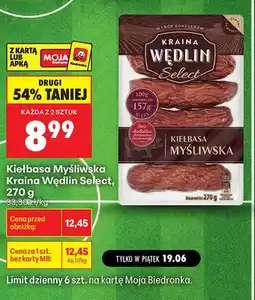 Biedronka Kiełbasa Myśliwska Kraina Wędlin Select oferta