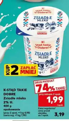 Kaufland Zsiadłe mleko 2% K-Stąd Takie Dobre oferta