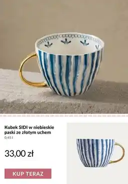 Homla Kubek SIDI w niebieskie paski ze złotym uchem oferta