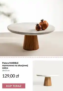 Homla Patera marmurowa na akacjowej nóżce Marble oferta