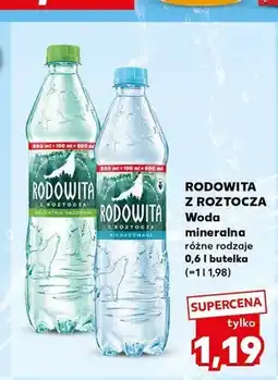 Kaufland Woda mineralna delikatnie gazowana Rodowita z Roztocza oferta