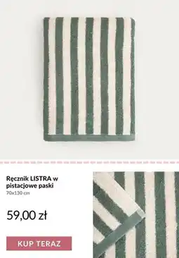 Homla Ręcznik Listra w pistacjowe paski 70x130 cm oferta