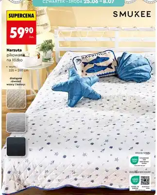 Biedronka Narzuta pikowana na łóżko Smukee oferta
