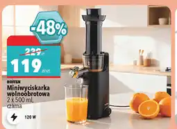 Biedronka Hoffen Miniwyciskarka wolnoobrotowa 2 x 500 ml, czarna oferta