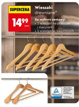 Biedronka Wieszaki drewniane oferta