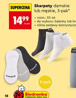Biedronka Skarpety damskie lub męskie oferta