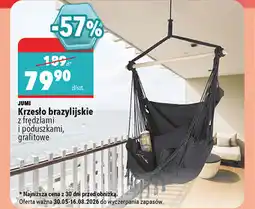 Biedronka Jumi Krzesło brazylijskie z frędzlami i poduszkami, grafitowe oferta