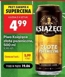 Biedronka Piwo Książęce złote pszeniczne, 500 ml oferta