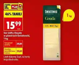 Biedronka Ser żółty Gouda w plastrach światowid , 1 kg oferta