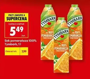 Biedronka Sok pomarańcza 100% Tymbark, 1l oferta