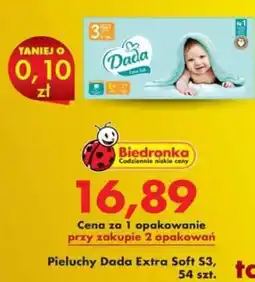 Biedronka Pieluchy Dada Extra Soft S3, 54 szt oferta