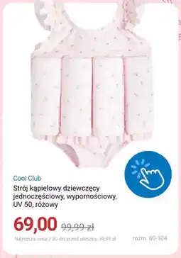 Smyk Strój kąpielowy dziewczęcy jednoczęściowy wypornościowy Cool Club UV 50 różowy oferta