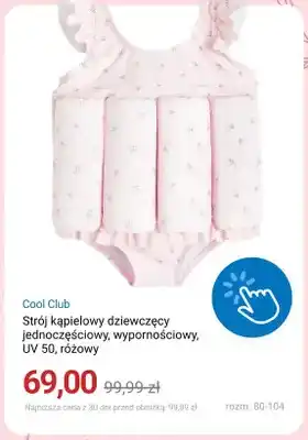 Strój kąpielowy dziewczęcy jednoczęściowy wypornościowy Cool Club UV 50 różowy