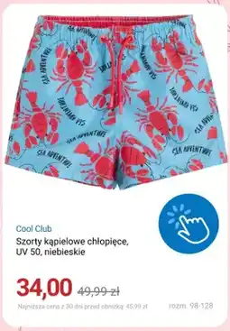 Smyk Szorty kąpielowe chłopięce Cool Club UV 50 niebieskie oferta