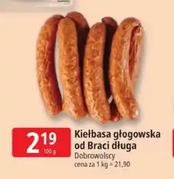 E.Leclerc Kiełbasa głogowska od Braci długa Dobrowolscy oferta