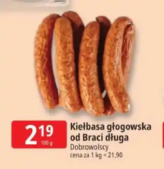E.Leclerc Kiełbasa głogowska od Braci długa Dobrowolscy oferta