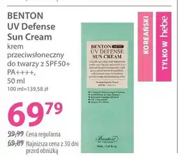 Hebe Krem przeciwsłoneczny Benton UV Defense Sun Cream SPF50+ oferta