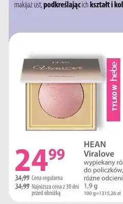 Hebe Róż do policzków wypiekany HEAN Viralove oferta