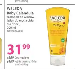 Hebe Szampon do włosów i płyn do mycia ciała dla dzieci Weleda Baby Calendula oferta
