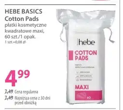 Hebe Płatki kosmetyczne kwadratowe Hebe Basics Cotton Pads Maxi oferta