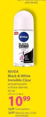 Hebe Antyperspirant w kulce damski Nivea Black & White Invisible Clear oferta