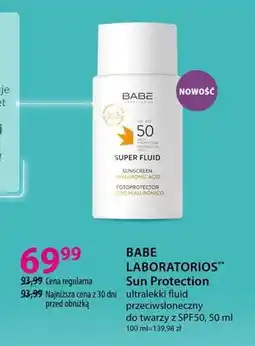 Hebe Ultralekki fluid przeciwsłoneczny do twarzy BABE LABORATORIOS Sun Protection SPF50 oferta