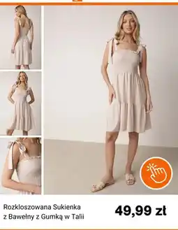 Born2be Sukienka rozkloszowana z bawełny z gumką w talii Born2be oferta