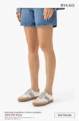 Ryłko Sneakersy Ryłko kremowe z szarym paskiem oferta