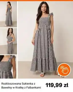 Born2be Sukienka rozkloszowana born2be z bawełny w kratkę z falbankami oferta