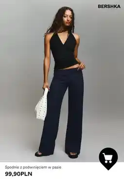 Bershka Spodnie z podwinięciem w pasie Bershka oferta