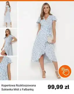Born2be Sukienka damska kopertowa rozkloszowana midi z falbanką Born2be oferta
