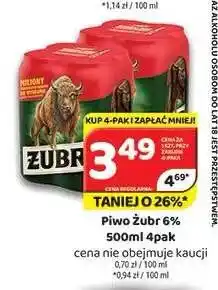 Delfin Piwo Żubr 4-pak oferta