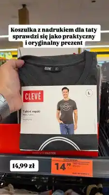Biedronka T-shirt męski Clevé z nadrukiem oferta
