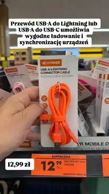 Biedronka Przewód USB-A/Lightning Hykker 1,5 m oferta