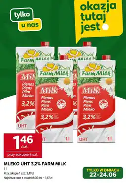 Stokrotka Market Mleko UHT 3,2% Farm Milk oferta
