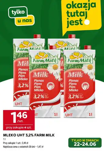 Stokrotka Market Mleko UHT 3,2% Farm Milk oferta
