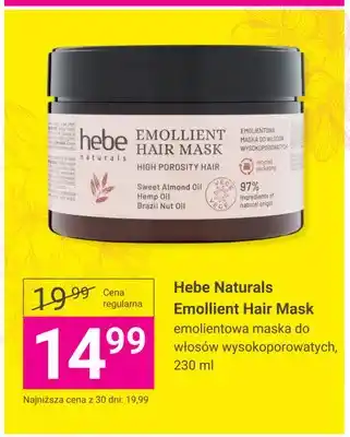 Maska do włosów emolientowa Hebe Naturals Emollient Hair Mask