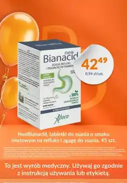 DOZ.PL Tabletki do ssania na refluks i zgagę Aboca NeoBianacid o smaku miętowym oferta