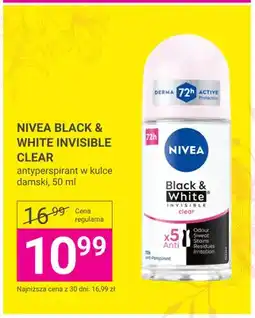 Hebe Antyperspirant w kulce damski Nivea Black & White Invisible Clear oferta