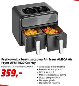 Media Markt Frytkownica beztłuszczowa AMICA Air Fryer AFM 7020 Czarny oferta