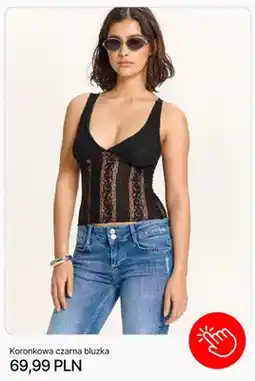 Cropp Koronkowa czarna bluzka Cropp oferta