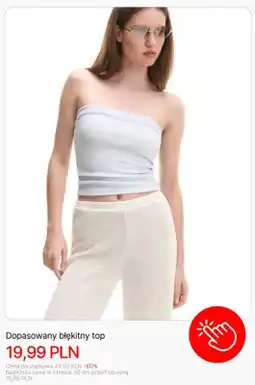 Cropp Top dopasowany błękitny Cropp oferta
