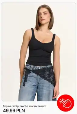 Cropp Top na ramiączkach z marszczeniem Cropp oferta