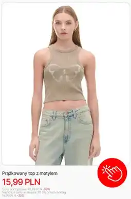 Cropp Prążkowany top z motylem Cropp oferta