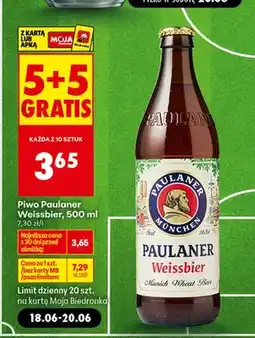 Biedronka Piwo Paulaner Weissbier oferta