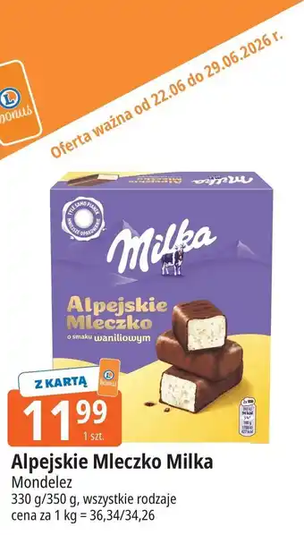 E.Leclerc Alpejskie Mleczko Milka Mondelez oferta
