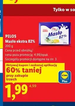 Lidl Masło ekstra 82% Pilos oferta